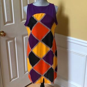 Multicolored Diamond Print Dress